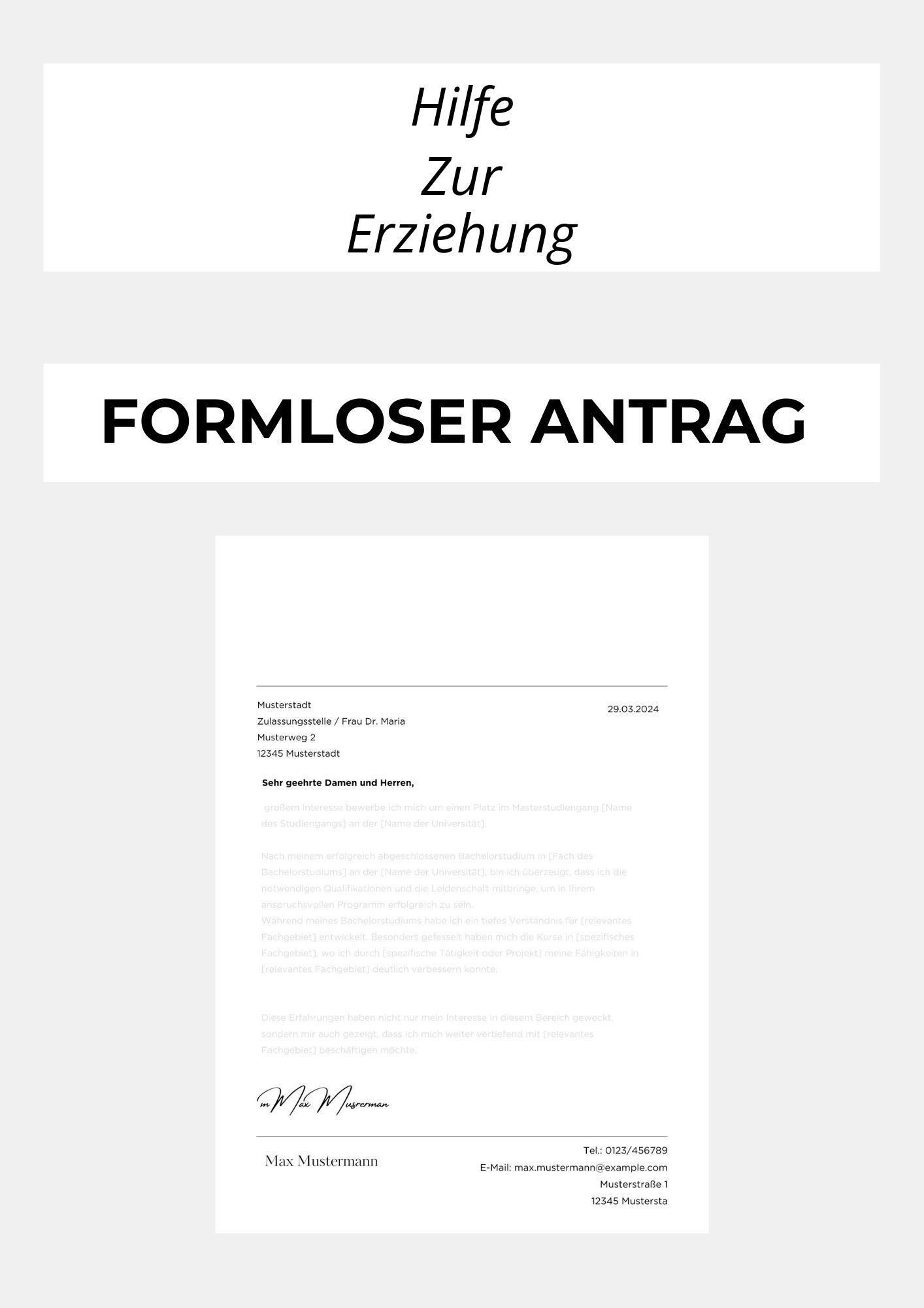 Formloser Antrag Hilfe Zur Erziehung