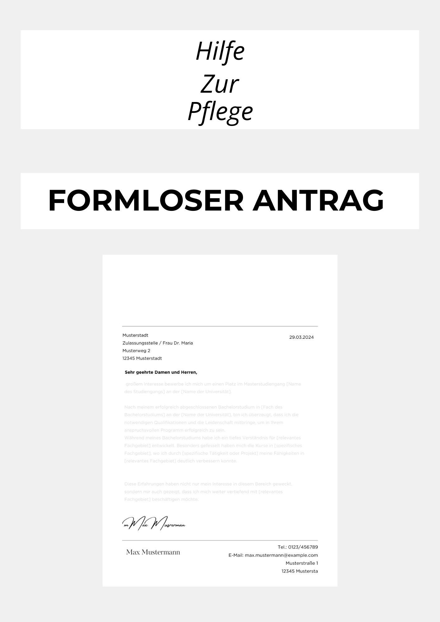 Formloser Antrag Hilfe Zur Pflege