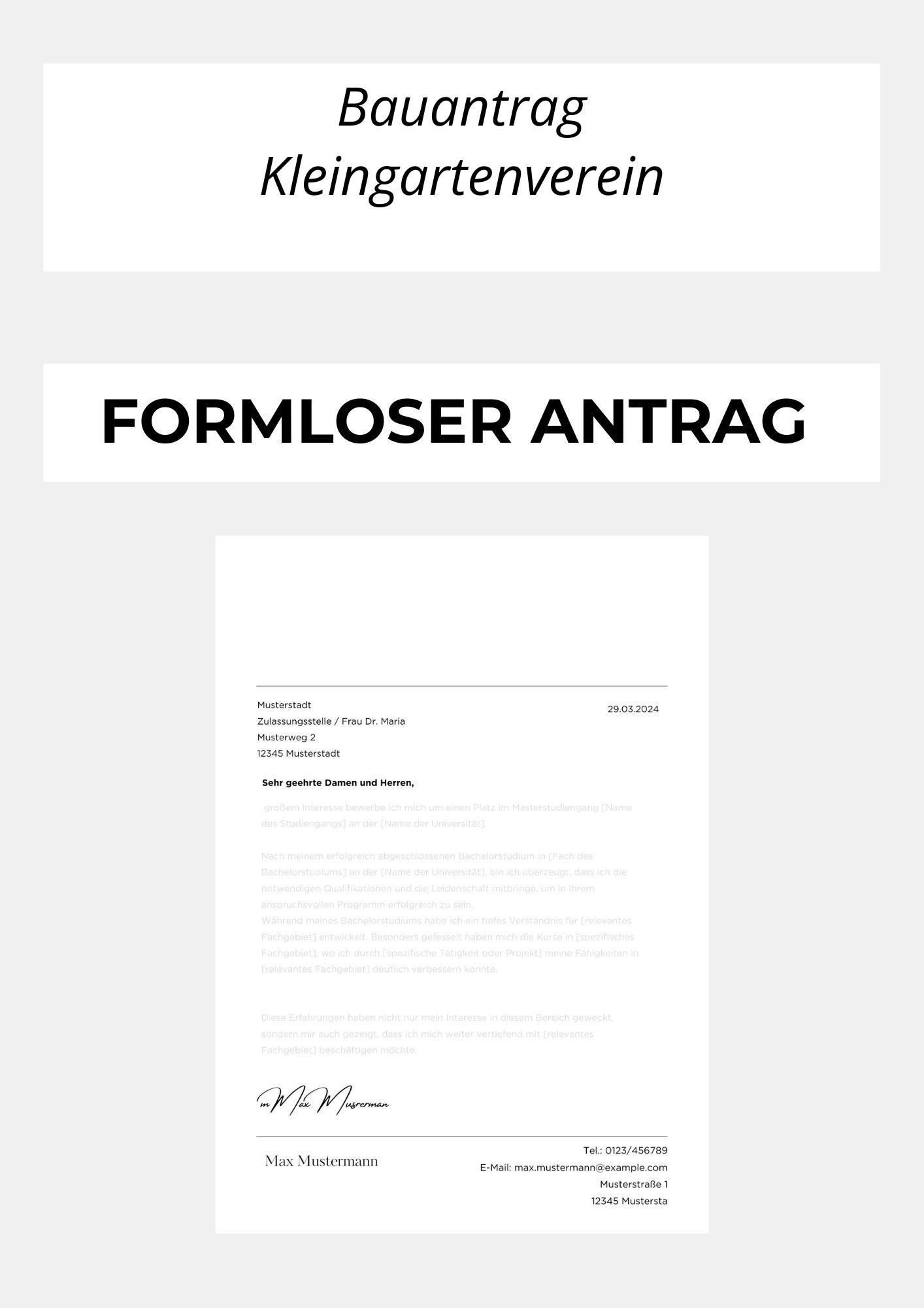 Formloser Bauantrag Kleingartenverein